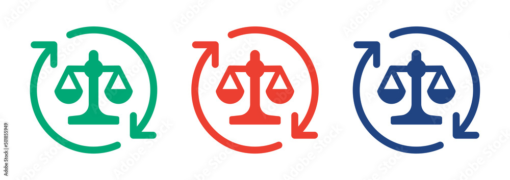 Aufkleber law symbol vector. legal process icon set isolated on white background.