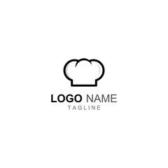 Chef hat logo for restaurant, cafe and online food delivery. Logo with vector illustration design template.