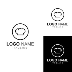 Chef hat logo for restaurant, cafe and online food delivery. Logo with vector illustration design template.