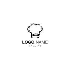 Chef hat logo for restaurant, cafe and online food delivery. Logo with vector illustration design template.