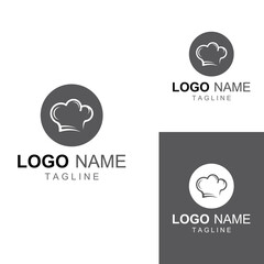 Chef hat logo for restaurant, cafe and online food delivery. Logo with vector illustration design template.