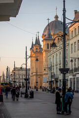 The city of Łódź - Piotrkowska Street.