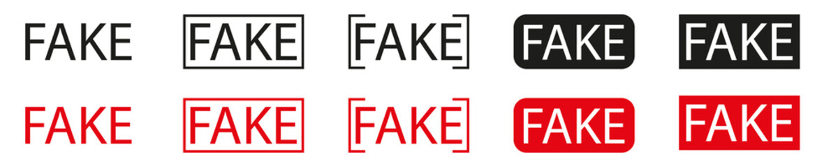 Fake. Vector icon. A sign of conspiracy to stop propaganda. Signs isolated on a white background. eps10