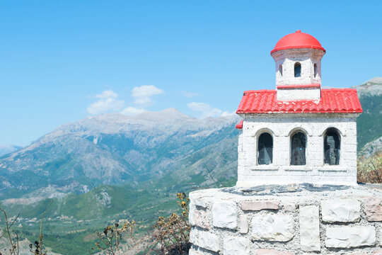 Mountain view from Pilur village in Himare, Albania.