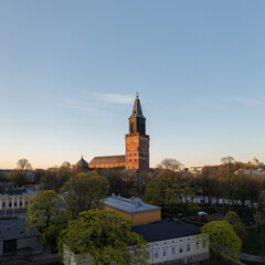 Turku cathedral in fresh spring morning in Turku, Finland