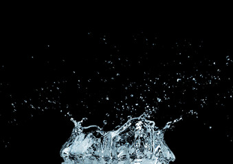 water splash isolated on black background