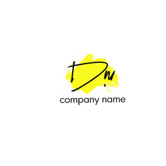 Obraz na płótnie Canvas Dm Initial Handwriting Logo Vector