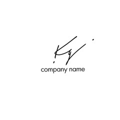 Kg Initial Handwriting Logo Vector