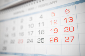 Calendar page with date