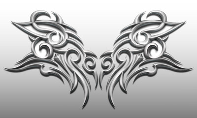 Tattoo Tribal 3d Black and White