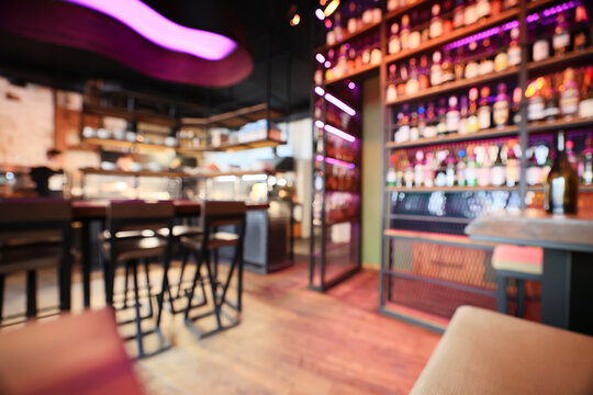 restaurant interior blurred background room serving