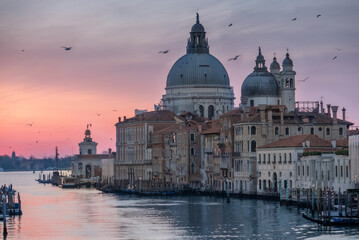 Obraz na płótnie Canvas Venedig, Morgenstimmung, Grand Kanal, Santa Maria della Salute