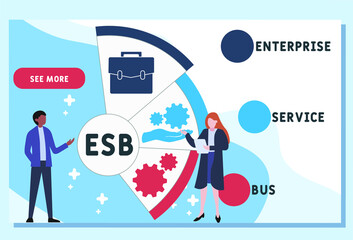 ESB - Enterprise Service Bus acronym. business concept background.  vector illustration concept with keywords and icons. lettering illustration with icons for web banner, flyer, landing pag