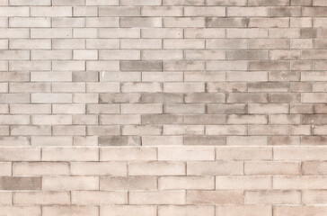 Beige brick wall panoramic background texture. Home and office design backdrop