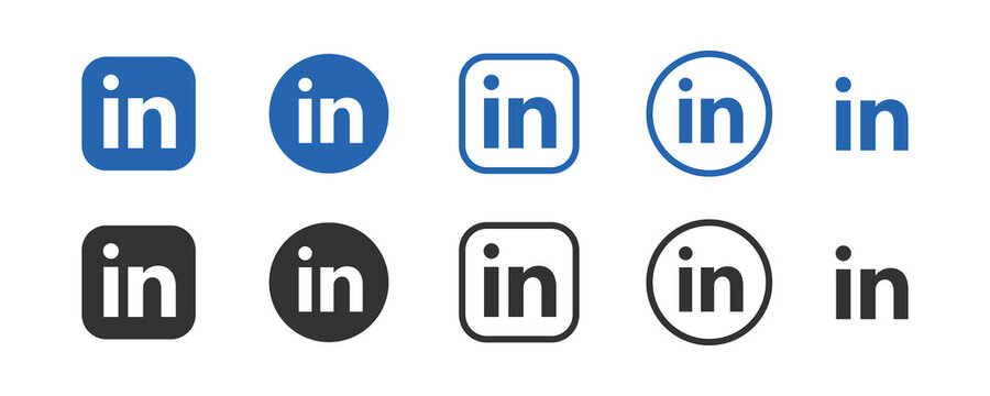 LinkedIn vector logo icon set