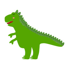 Funny illustration with dinosaur. Sequin elements. Cute t-rax. Tyrannosaur. 
