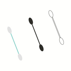 Cotton buds icon of 3 types design vector illustration