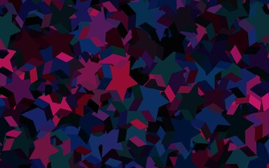 Dark Blue, Red vector template with sky stars.