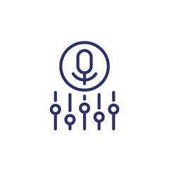 microphone settings line icon on white