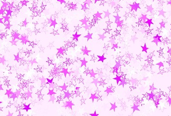 Obraz na płótnie Canvas Light Purple vector layout with bright stars.