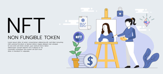 NFT painting digital assets