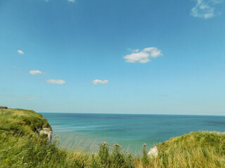 Fototapeta na wymiar view over the English Channel from the cliff of Dieppe
