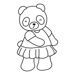 lovley panda girl, love animal Illustration