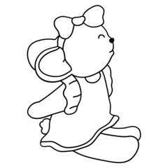 lovley teddy bear girl, love animal Illustration