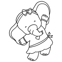 lovley elephant girl, love animal Illustration