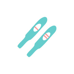 Pregnancy test flat icon. Positive and negative. Gynecology and obstetrics. Urine stick. 