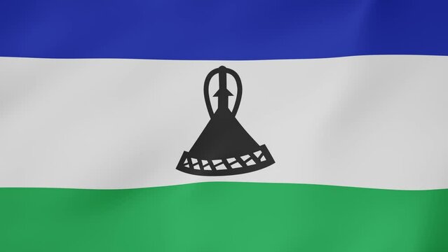 Bandera animada, Lesoto, Lesotho. 4K