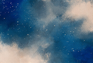 背景素材_水彩テクスチャ_紺