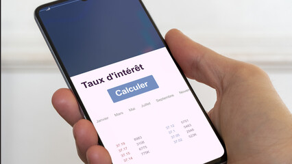 Calculer le Taux d'intérêt. Calculer son taux. Simulateur de taux. Texte en français. 