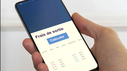 Calculer frais de sortie. Texte en français. 
