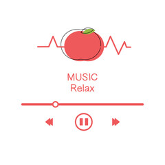 Apple music player line art.