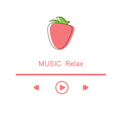 Music relax template. Strawberry music player.