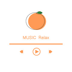 Music relax template. Orange music player.