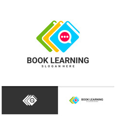 Chat Book logo vector template, Creative Book logo design concepts