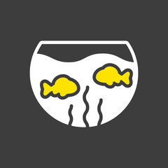 Fish aquarium vector icon. Pet animal sign