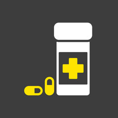 Obraz premium Pills box for pet vector icon. Pet animal sign