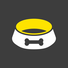 Pet dog bowl vector icon. Pet animal sign