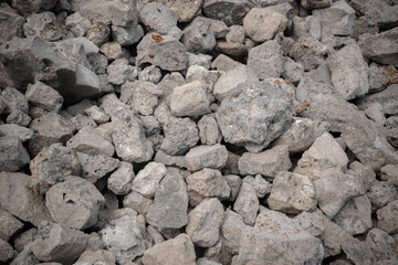 Close-ups of crushed stone for construction and road works