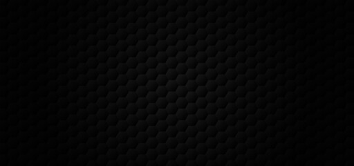 Honeycomb shape black Background, polygon black backdrop, light and shadow on black metal, Embossed Hexagon