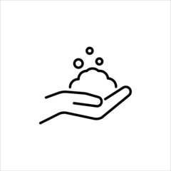 foam on hand, soapy hands icon vector illustration symbol