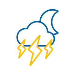 Moon storm cloud vector icon. Rainstorm symbol