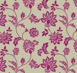 Fototapeta na wymiar Colorful wedding card design, paisley floral pattern , India 