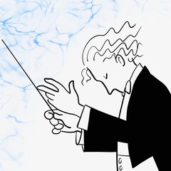 指揮者を単純化したイラスト