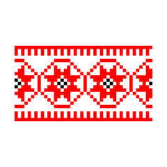 Obraz premium Pixelized pattern Vyshyvanka Traditional Ethnic Ukrainian Seamless Pattern slavic ornament