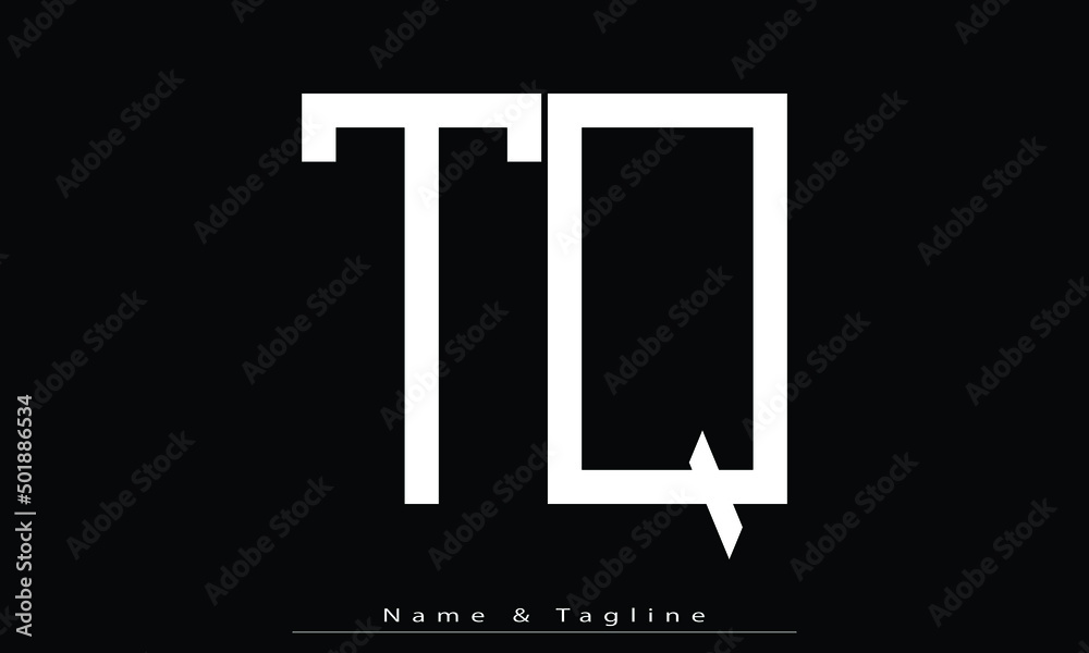 Fototapete Alphabet letters Initials Monogram logo TQ , QT