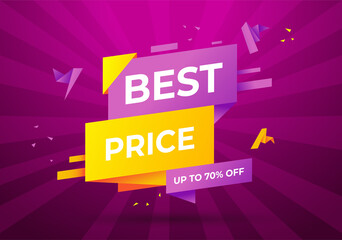 Vector illustration Sale banner template design, Big sale special up to 70% off. Super Sale, end of season special offer banner.